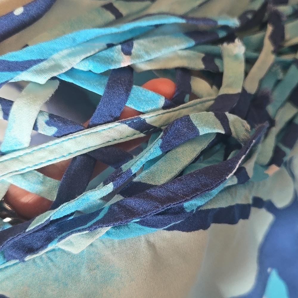 Lilly Pulitzer Stylish Lindamarie Caftan Sparkling Blue "Get Inky" Cover-Up - Picture 9 of 13